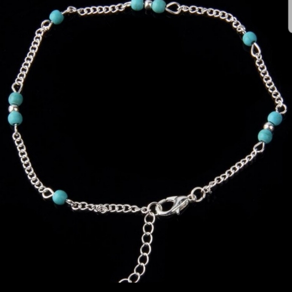 Bright Silver Detailed Earrings with blue beading - Picture 8 of 8